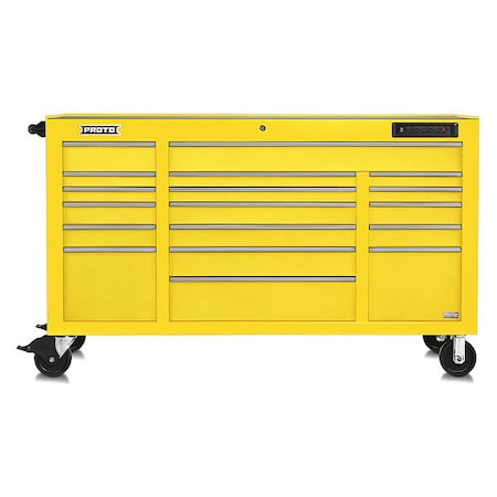 Rolling Cabinet 67" W 18 Drawer Yellow by USA Proto Rolling & Combination Cabinets & Carts