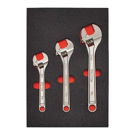 Adjustable Wrench Set 8" 10" 12" 3 pcs. by USA Proto Adjustable Wrenches