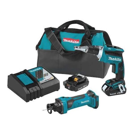 Cordless Combo Kit 2 Tools 18.0V by USA Makita Cordless Power Tool Combination Kits