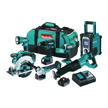 Cordless Combo Kit 7 Tools 18.0V by USA Makita Cordless Power Tool Combination Kits