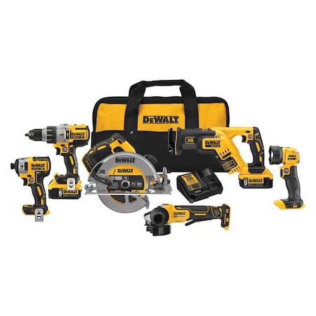 Cordless Combo Kit 20.0V 6 Tools Type DCK695P2 by USA Dewalt Cordless Power Tool Combination Kits