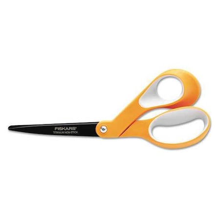 Titanium Softgrip Scissors 8" Orng/Gray by USA Fiskars Snips Shears & Scissors