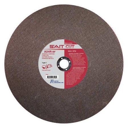 Gas Saw Blade T 1 12x1/8x20mm A24R PK10 by USA United Abrasives SAIT Circular Power Saw Blades