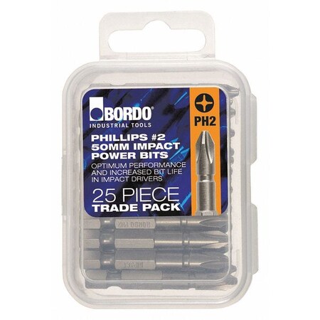 Impact PH2 Set 50mm 25Pc by USA Bordo Nut Setters & Bit Holders
