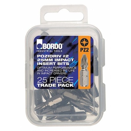 Impact PH2 w/Holder 25mm 25 pcs. by USA Bordo Nut Setters & Bit Holders
