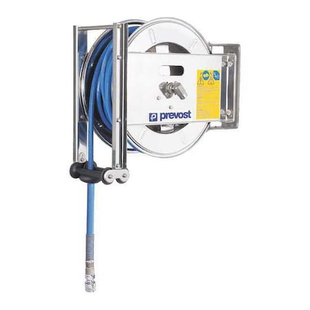 Food Grade SS Hose Reel 5/8"x50 ft. by USA Prevost Pneumatic Spring Return Hose Reels