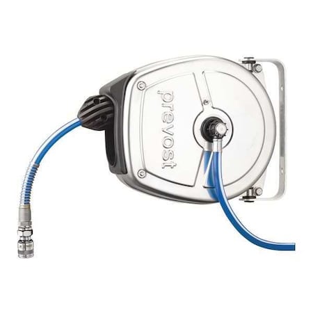 Stainless Hose Reel 5/16"x17 ft. Type DSFI 0805LS by USA Prevost Pneumatic Spring Return Hose Reels