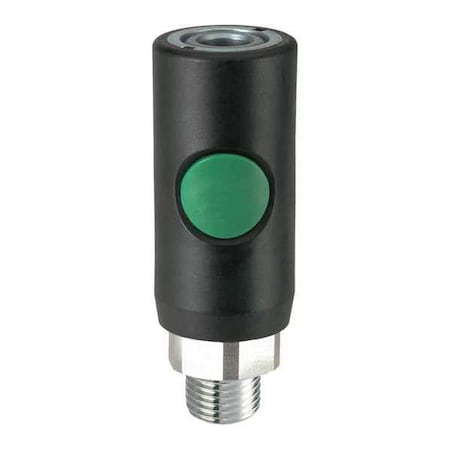 High Flo SS Safety Coupler 1/2" MBSP by USA Prevost Pneumatic Hose Quick Connect Fittings
