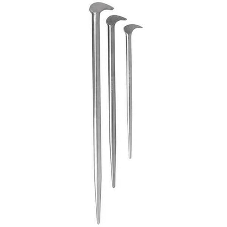 Plated Rolling Head Pry Bar Set 3pcs. by USA Mayhew Nail Pullers Wrecking & Pry Bars