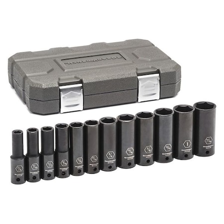 SAE Deep Impact Socket Set 1/2" D 12pcs. by USA Gearwrench Socket Sets