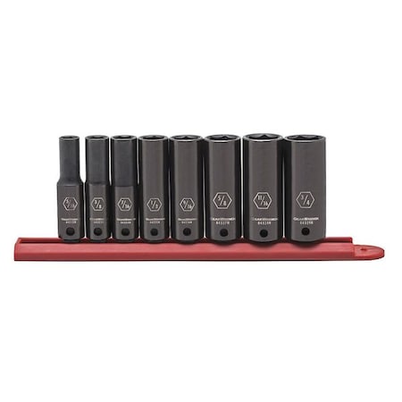 Impact Socket Set 3/8" D 6pt. SAE 8pcs. Type 84915N by USA Gearwrench Socket Sets