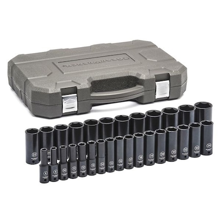 Metric Deep Impact Socket 1/2" D 29pcs. by USA Gearwrench Socket Sets