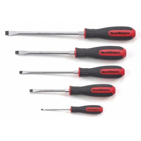 Slotted Dual Matl Screwdriver Set 5pcs. by USA Gearwrench Screwdriver Sets