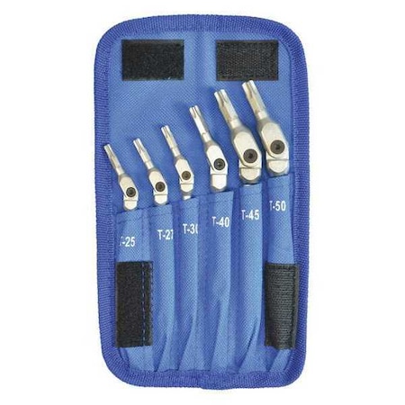 Torx HexPro Wrench Chrome T25 T50 6 pcs. by USA Bondhus Hex Key Sets