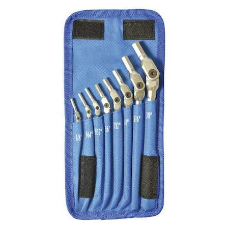 HexPro Wrenche Chrome 1/8 3/8" 8 pcs. by USA Bondhus Hex Key Sets