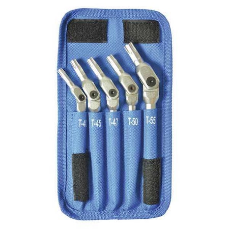 Torx HexPro Wrench Chrome T40 T55 5 pcs. by USA Bondhus Hex Key Sets