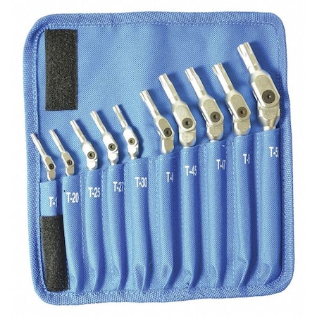 Torx HexPro Wrench Chrome T15 T55 10 pcs by USA Bondhus Hex Key Sets