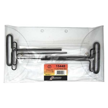 Loop Hex T Handle 6" 2.5 6mm 5 pcs. by USA Bondhus Hex Key Sets