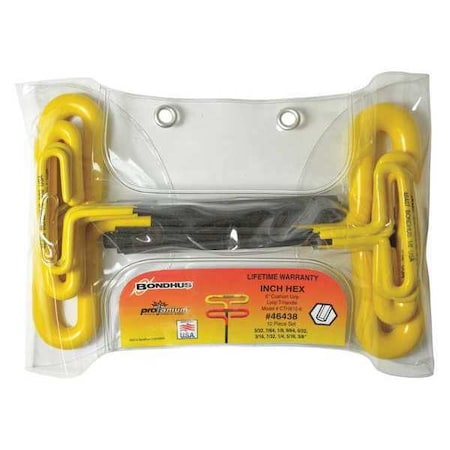 Loop Hex Cushion Grip T Handle 10 pcs. by USA Bondhus Hex Key Sets