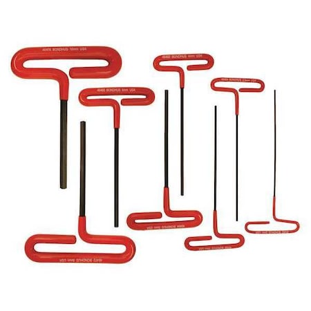 Loop Hex Cushion Grip T Handle 8 pcs. by USA Bondhus Hex Key Sets