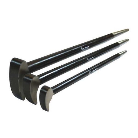 Roll Head Pry Bar Set 12" 16" and 20 by USA Groz Nail Pullers Wrecking & Pry Bars
