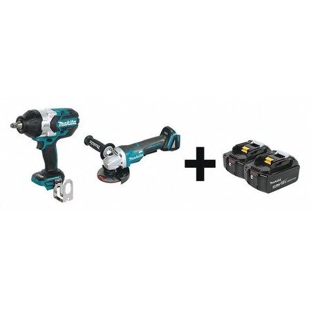 Cordless Combo Kit 18.0 V 2 Tools 2 Batt Type XWT08Z XAG06Z BL1840B 2 by USA Makita Cordless Power Tool Combination Kits