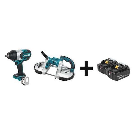 Cordless Combo Kit 18.0 V 2 Tools 2 Batt Type XWT08Z XBP02Z BL1840B 2 by USA Makita Cordless Power Tool Combination Kits
