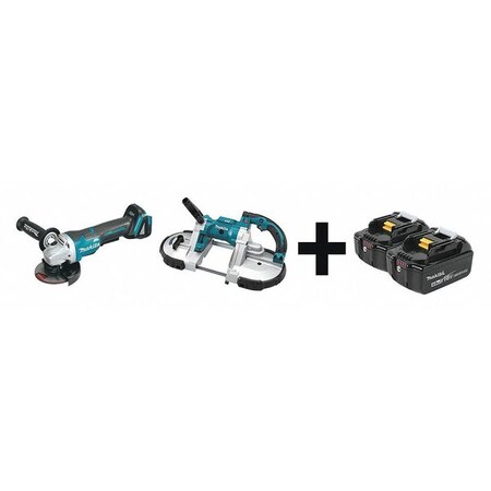 Cordless Combo Kit 18.0 V 2 Tools 3 Batt Type XAG06Z XBP02Z BL1840B 2 by USA Makita Cordless Power Tool Combination Kits