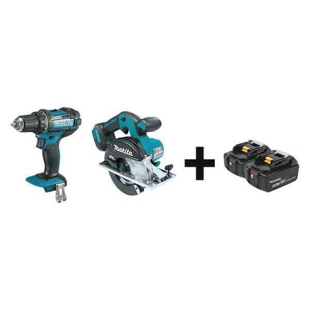 Cordless Combo Kit 18.0 V 2 Tools 2 Batt Type XFD10Z XSC02Z BL1840B 2 by USA Makita Cordless Power Tool Combination Kits