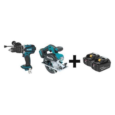 Cordless Combo Kit 18.0 V 2 Tools 2 Batt Type XPH03Z XSC02Z BL1840B 2 by USA Makita Cordless Power Tool Combination Kits