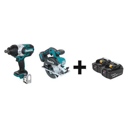 Cordless Combo Kit 18.0 V 2 Tools 2 Batt Type XWT07Z XSC02Z BL1840B 2 by USA Makita Cordless Power Tool Combination Kits