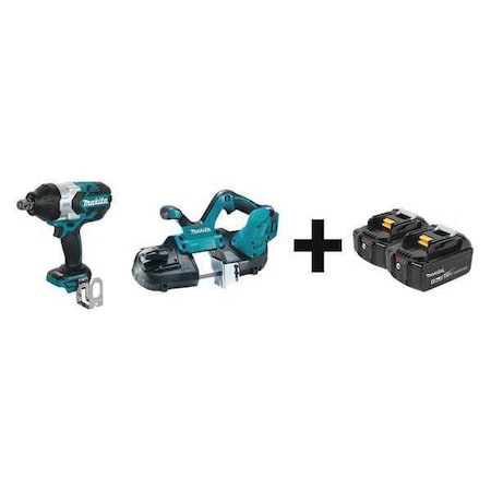 Cordless Combo Kit 18.0 V 2 Tools 2 Batt Type XWT07Z XBP01Z BL1840B 2 by USA Makita Cordless Power Tool Combination Kits