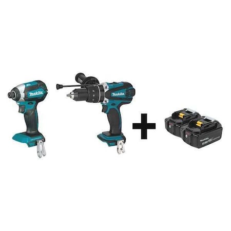 Cordless Combo Kit 18.0 V 2 Tools 2 Batt Type XDT13Z XPH03Z BL1840B 2 by USA Makita Cordless Power Tool Combination Kits