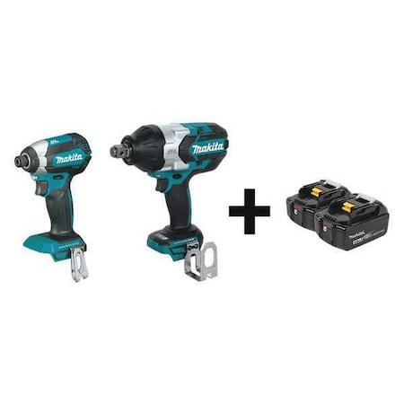 Cordless Combo Kit 18.0 V 2 Tools 2 Batt Type XDT13Z XWT07Z BL1840B 2 by USA Makita Cordless Power Tool Combination Kits