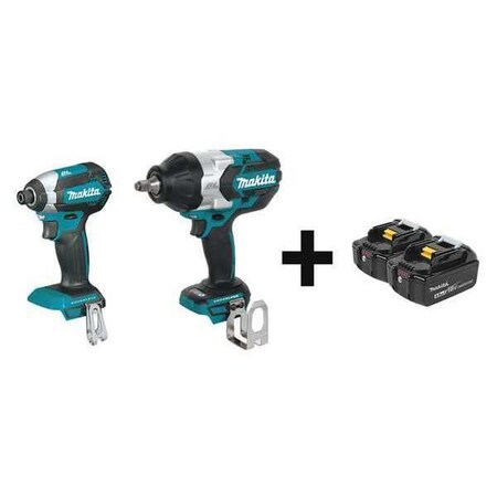 Cordless Combo Kit 18.0 V 2 Tools 2 Batt Type XDT13Z XWT08Z BL1840B 2 by USA Makita Cordless Power Tool Combination Kits