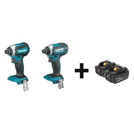 Cordless Combo Kit 18.0 V 2 Tools 2 Batt Type XDT13Z XDT11Z BL1840B 2 by USA Makita Cordless Power Impact Tools