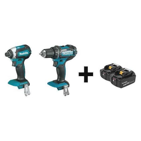 Cordless Combo Kit 18.0 V 2 Tools 2 Batt Type XDT13Z XFD10Z BL1840B 2 by USA Makita Cordless Power Tool Combination Kits