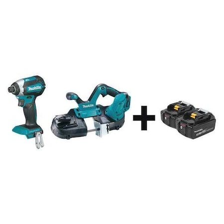Cordless Combo Kit 18.0 V 2 Tools 2 Batt Type XDT13Z XBP01Z BL1840B 2 by USA Makita Cordless Power Tool Combination Kits