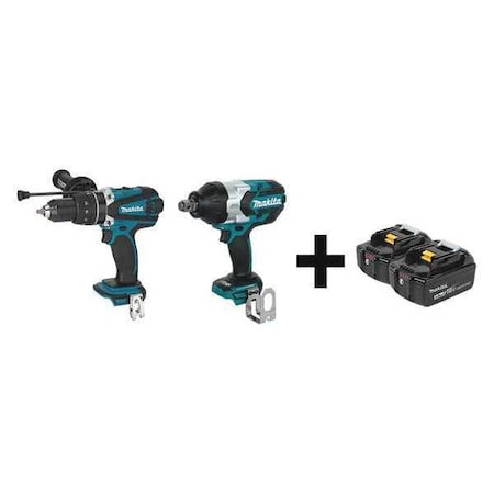Cordless Combo Kit 18.0 V 2 Tools 2 Batt Type XPH03Z XWT07Z BL1840B 2 by USA Makita Cordless Power Tool Combination Kits