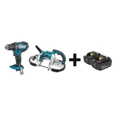 Cordless Combo Kit 18.0 V 2 Tools 2 Batt Type XFD10Z XBP02Z BL1840B 2 by USA Makita Cordless Power Tool Combination Kits