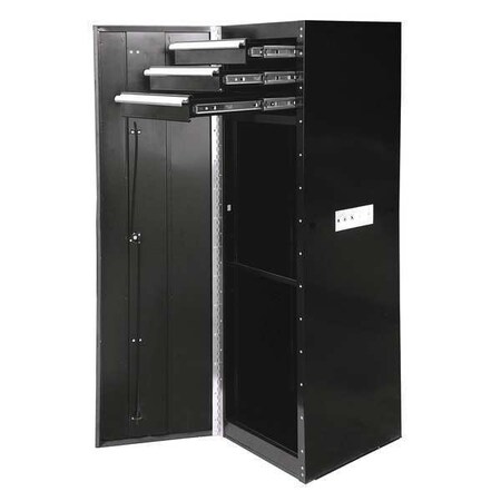 Side Cabinet 16" 3 Drawer 1 Shelf Black by USA Extreme Tools Chest & Side Cabinets