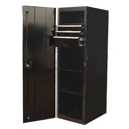 Side Locker 19" 3 Drawer 2 Shelf Black by USA Extreme Tools Chest & Side Cabinets