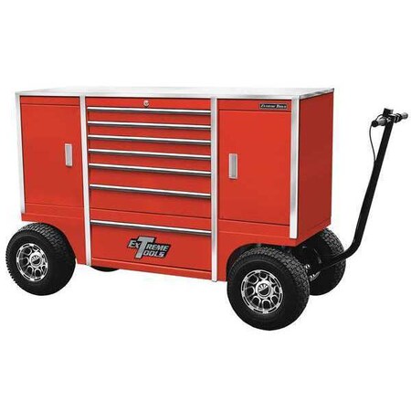 Pit Box 70" 7 Drawer 2 Compartment Red by USA Extreme Tools Rolling & Combination Cabinets & Carts