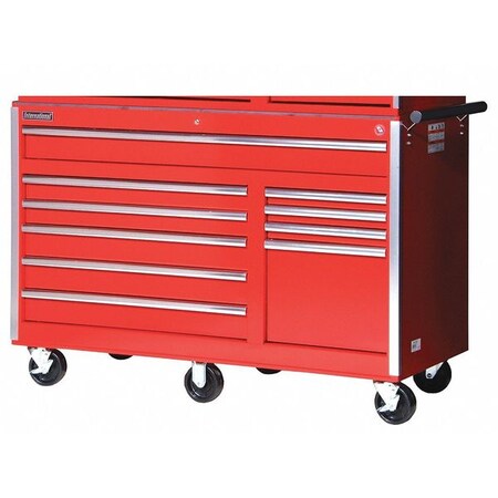 Cabinet 10 Drawer 56" x 24" Red by USA International Tool Box Tool Chest & Side Cabinets