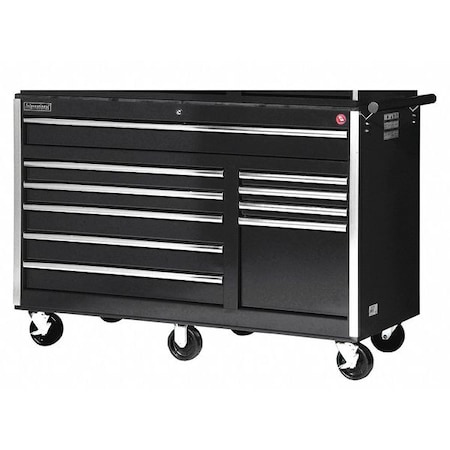 Cabinet 10 Drawer 56" Black by USA International Tool Box Tool Chest & Side Cabinets