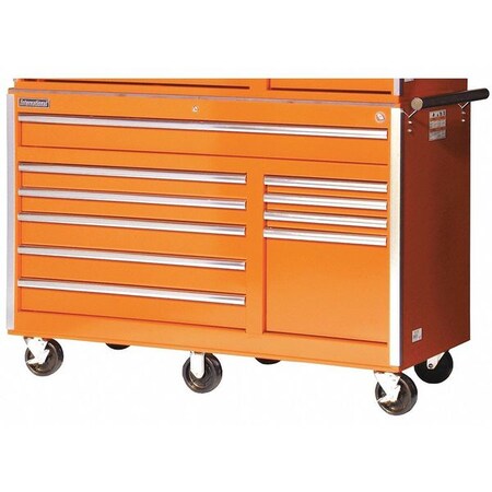 Cabinet 10 Drawer 56" x 24" Orange by USA International Tool Box Tool Chest & Side Cabinets