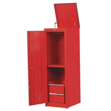 Locker 2 Roller Bearing Drawer/Lid Red by USA International Tool Box Tool Chest & Side Cabinets