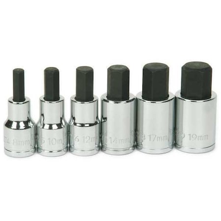 Socket Set 1/2" D 6 pcs. Metric by USA Williams Sockets