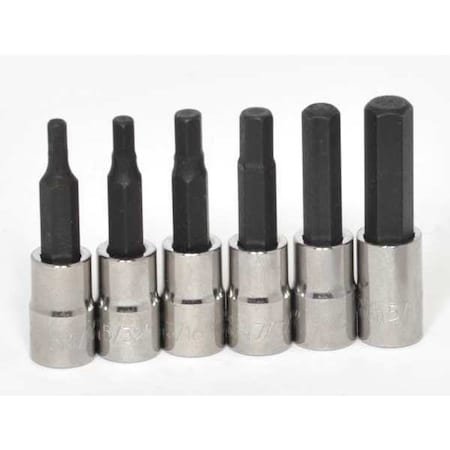 Hex Long Bit Socket 1/4" D 6mm by USA Williams Sockets