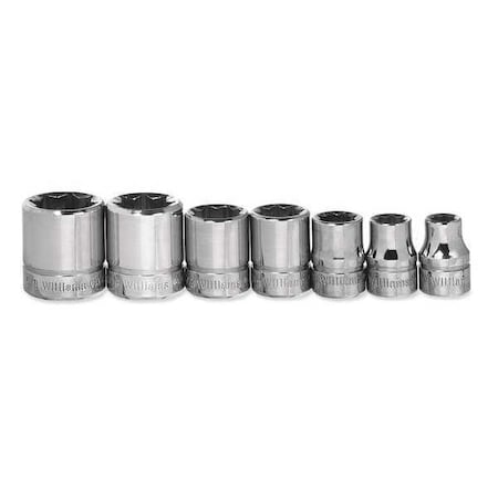 Standard Socket Set 1/4"D 12Pt 7pcs. by USA Williams Sockets